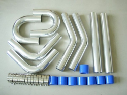Univerzální set hadic a trubek pro intercooler -  76mm - modrý