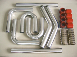 Univerzální set hadic a trubek pro intercooler -  57mm - červený