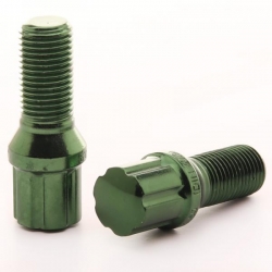 Sada kolových šroubů Japan Racing JB1 závit M14 x 1,5 - 28mm délka závitu - zelené