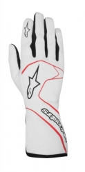 Závodní rukavice Alpinestars Tech 1 Race - bílé/červené