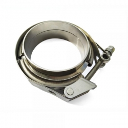 V-band set 76mm (3 palce) - spona + příruby s auto zámkem + samočinné zamykání nerez