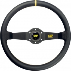 Volant OMP Rally 350mm - černý/černý - kůže