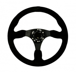 Sportovní volant SW620 - 330mm kůže - černý/černý (OMP Targa style)