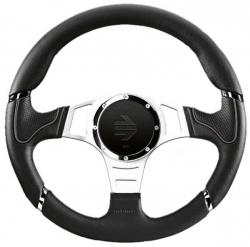 Volant Momo Millenium Sport 350mm - černý/stříbrný - kůže