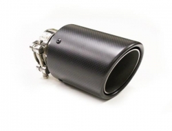 Koncovka výfuku Turbo Parts karbonová - kulatá zkosená průměr 114mm - montážní průměr 76mm (homologace)