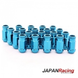 Kolové matice (štefty) Japan Racing JN1 závit M12 x 1.5 - modré (ocelové)