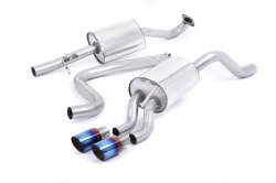 Catback výfuk Milltek Ford Fiesta Mk6 1.0T EcoBoost 100-140PS (13-17) - verze s rezonátorem - koncovka titanová modrá