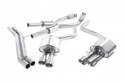 Catback výfuk Milltek Audi S8 D4 4.0 TFSI Quattro Tiptronic (13-) - verze bez rezonátoru - koncovky titanové