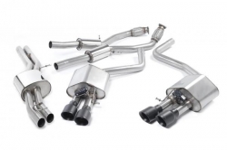 Catback výfuk Milltek Audi S8 D4 4.0 TFSI Quattro Tiptronic (13-) - verze s rezonátorem - koncovky černé