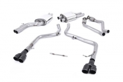Catback výfuk Milltek Audi S5 B8 Coupe/Cabriolet 3.0 TFSI S-tronic (09-11) - verze bez rezonátoru Race - koncovky černé GT
