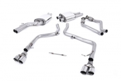 Catback výfuk Milltek Audi S5 B8 Coupe/Cabriolet 3.0 TFSI S-tronic (09-11) - verze bez rezonátoru Race - koncovky leštěné GT