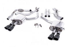 Catback výfuk Milltek Audi S5 B9 3.0 TFSI V6 Sportback sport. difer, bez výzt. (17-) - verze bez rezonátoru - koncovky černé Oval