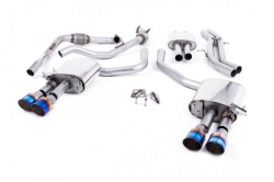 Catback výfuk Milltek Audi S4 B9 3.0 TFSI V6 Sedan/Avant bez sport. difer. (16-) - verze s rezonátorem - koncovky titanové modré GT100 (homologace)