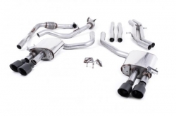 Catback výfuk Milltek Audi S4 B9 3.0 TFSI V6 Sedan/Avant sport. difer. (16-) - verze bez rezonátoru - koncovky černé