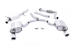 Catback výfuk Milltek Audi A4 B9 2.0 TFSI Quattro Sedan/Avant (16-) - verze s rezonátorem Road+ - koncovky leštěné