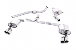 Catback výfuk Milltek Audi A4 B8 2.0 TFSI S-line 2WD/Quattro manuál Sedan/Avant (08-11) - verze s rezonátorem - koncovky leštěné Quad (homologace)