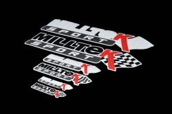 Klasická samolepa s logem Milltek Sport - bílá 104x22mm