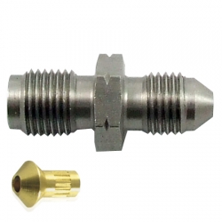Propojovací adaptér rovný D-03 (AN3) 3/8x24-UNF - M12 x 1,25 - samec - nerezový + konvexní adaptér