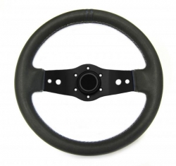Sportovní volant SW555 - 320mm kůže / 90mm - černý/černý