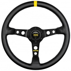 Volant Momo Modell 07 350mm - černý/černý - kůže
