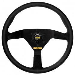 Volant Momo Modell 78 350mm - černý/černý - semiš