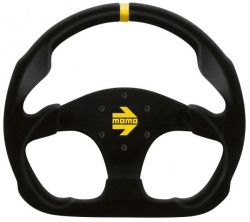 Volant Momo Modell 30/30 320mm - černý/černý - semiš (bez tlačítek)