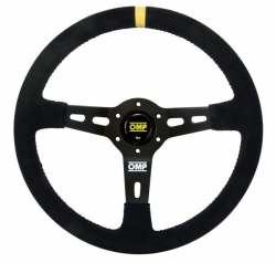 Volant OMP RS 350mm - černý/šedý - semiš 