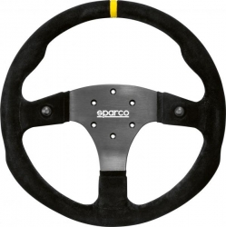 Volant Sparco R330 330mm - černý/černý - semiš (s tlačítky)