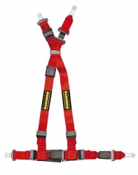 Bezpečnostní pás Schroth QuickFit 4-bodový červený - očko (E homologace) - levý