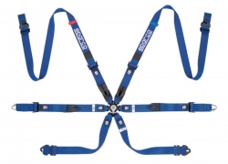 Bezpečnostní pás Sparco Prime H-7 04821H 6-bodový modrý - karabina (FIA homologace)