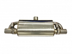 Koncový tlumič výfuku s výfukovými klapkami ProRacing - nerez - 2x 76mm