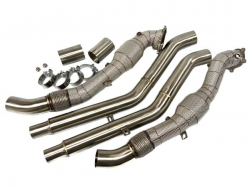 Downpipes se sportovními katalyzátory a středové díly MTC Motorsport Audi S6 / S7 C7 4G / S8 D4 4.0 TFSI V8 (12-19)