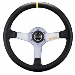 Volant Sparco R345 Monza 350mm - černý/stříbrný - kůže