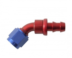 Fitinka koleno 45° D-08 (AN8) 3/4x16-UNF - Push-On system - výstup na hadici