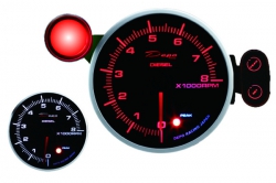 Přídavný budík Depo Racing 115mm - otáčkoměr se shift lightem - dieselové motory