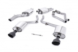 Catback výfuk Milltek Audi S5 B8 Sportback 3.0 TFSI Quattro (10-11) - verze s rezonátorem - koncovky černé Oval (homologace)