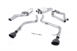 Catback výfuk Milltek Audi S5 B8 Coupe/Cabriolet 3.0 TFSI S-tronic (09-11) - verze bez rezonátoru Race - koncovky černé Oval