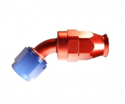 Fitinka koleno 45° D-08 (AN8) 3/4x16-UNF - teflonová PTFE hadice