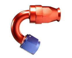 Fitinka koleno 150° D-06 (AN6) 9/16x18-UNF - teflonová PTFE hadice