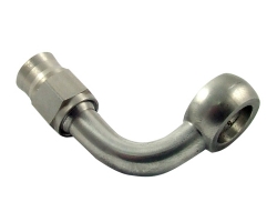 Banjo koleno 90° D-03 (AN3) - délka 45mm - průměr oka 11,2mm - nerezové