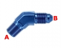 Redukční fitinka koleno 45° D-08 (AN8) 3/4x16-UNF - 3/8-NPT