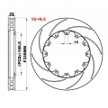 Přední brzdové kotouče D2 Racing 330x32mm - drážkované - pevné - šrouby M6 (2009-)