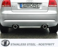 Catback výfuk Simons Audi A3 8P 2WD 1.4TSi/2.0 TFSi (03-13) - homologace