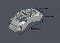 Přední brzdový kit D2 Racing pro Ssangyong Chairman CM 300SL (97-04), 8-pístkové brzdiče, plovoucí kotouče 421x36mm