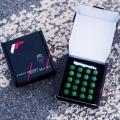 Sada kolových šroubů Japan Racing JB1 závit M14 x 1,5 - 28mm délka závitu - zelené