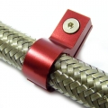 Celohliníková svorka P Clip / držák hadice - 4,8mm - červená
