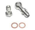 Adaptér přívodní vedení oleje Mitsubishi TD025 / TD025L / TD04 M10x1.0 s restriktorem 1,5mm