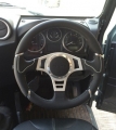 Volant Momo Millenium Sport 350mm - černý/stříbrný - kůže