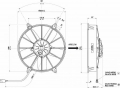 Vysoce výkonný ventilátor Spal - sací, průměr 280mm, 24V