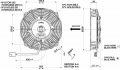 Vysoce výkonný ventilátor Spal - tlačný, průměr 190mm, 24V